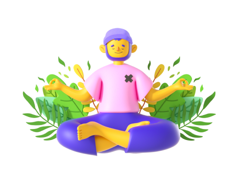 Illustration of a man meditating